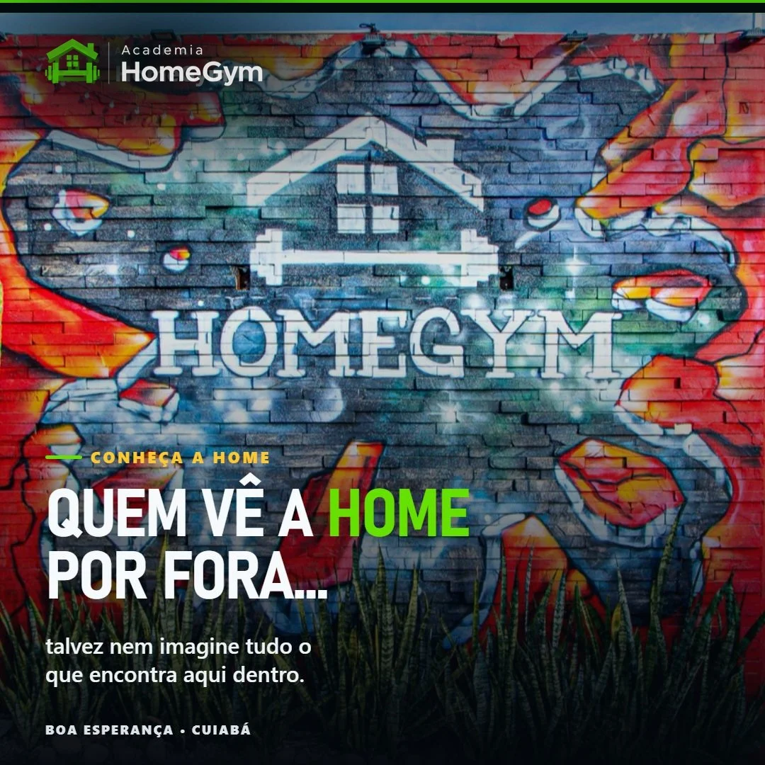 Mural da fachada da Academia HomeGym em Boa Esperança, Cuiabá
